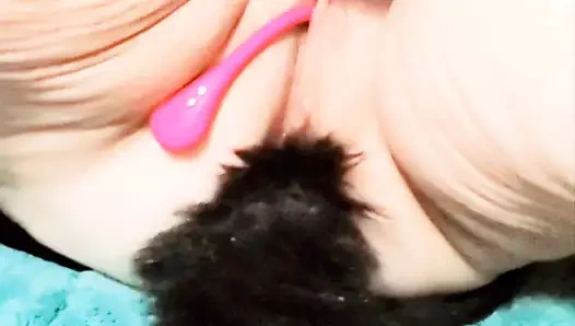 Bbw güzel milf ile kitten tail buttplug ve lush3 yayılır kedi ve hitachi ile çalış