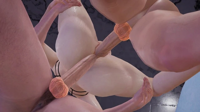 Kariya Mikan grup sekste - ıslak vücutlu hentai, iki büyük yarak emiyor ve çifte penetrasyon sert sikiş ve dölleme