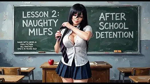 Kız öğrenci üniformalı orta yaşlı seksi kadın 2