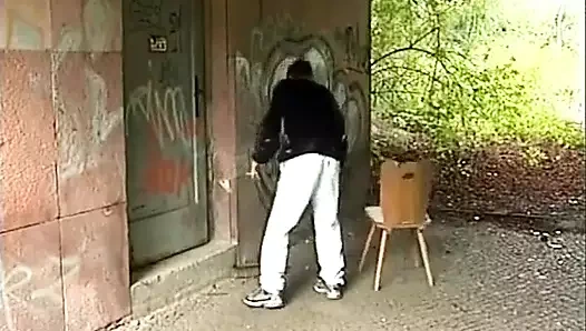 German couple secretly fuck outdoors trying not to get caught