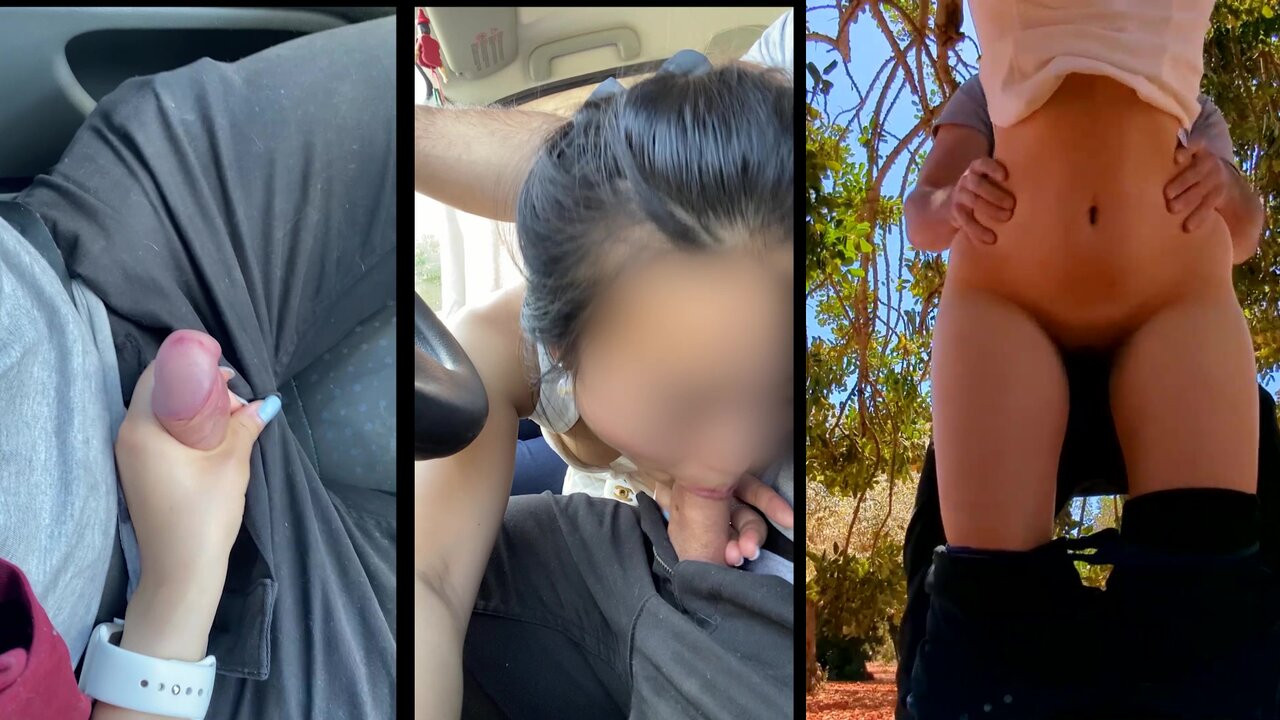 Asyalı kız araba sürerken sürücüye oral seks yapıyor - durur ve onu siker