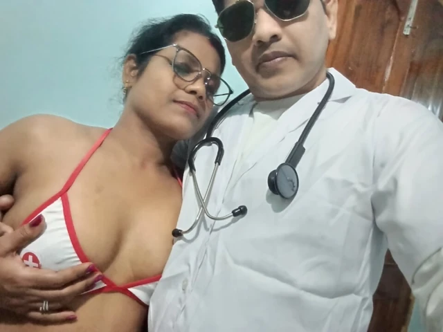Indian Cute Nurse Nisha Blowjob Riding Hot Sex and Creampied Pussy Secretly with Doctor Sharma