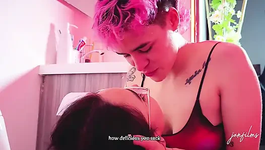 BIRAZ EMMEK! Partiden önce. Alexa Pink'in vajinası çok lezzetli