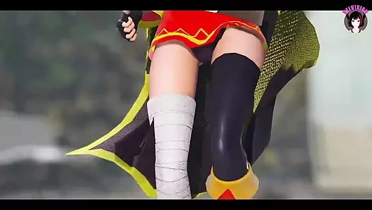 Megumin - seksi dans + kademeli soyunma (3 boyutlu hentai)