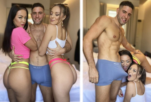 2 seksi Çek kızla süper ateşli üçlü seks