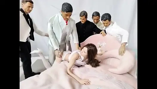 Cynthia ve bazı adamlar yatakta