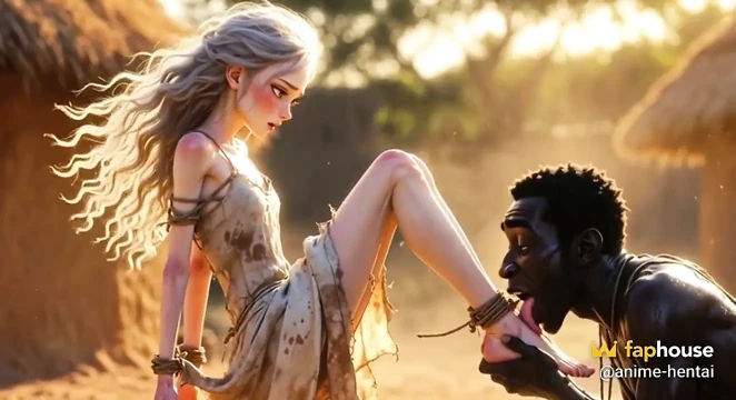 Kölelikte Beyaz Kadın - Afrikalı Adam Tutkulu Ayak Yalama