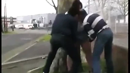 Syvlie fucked in the street by 2 guys