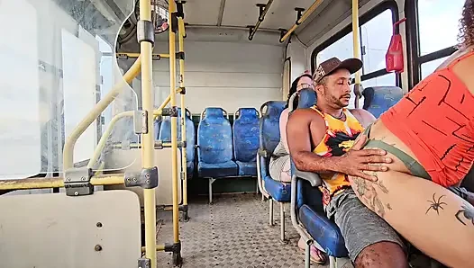 A SHAMELESS COUPLE RIDING IN PUBLIC TRANSPORT AND BACKSEAT PASSENGER FILMING EVERYTHING