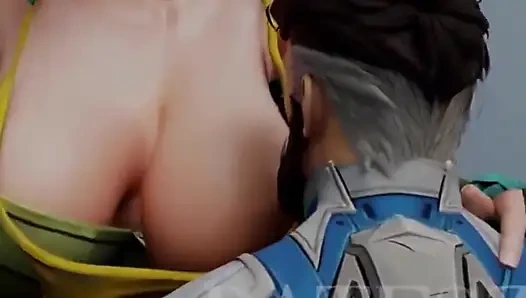 Rouge, Reed Richards izlerken büyük sikiş göğüslerini büyütmek için özel yeteneğini kullanıyor