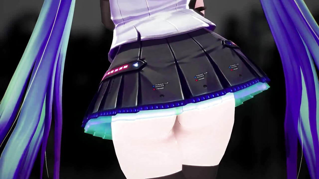 Thicc hatsune miku dans eden kuzu şarkı külot yok hentai mmd 3d koyu mavi saç rengi düzenleme smixix
