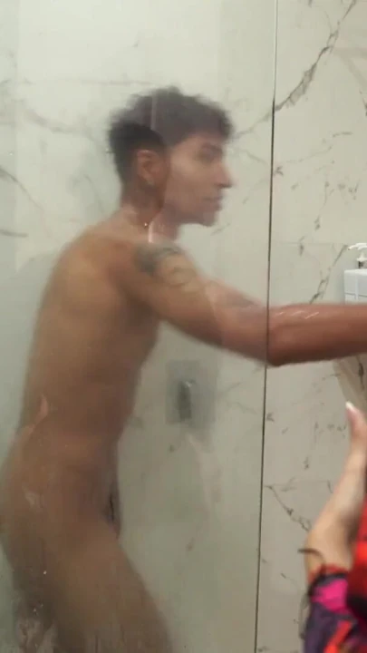 Big ass stepmom ends up fucking her skinny stepson after snooping on him in the shower | Clip 1