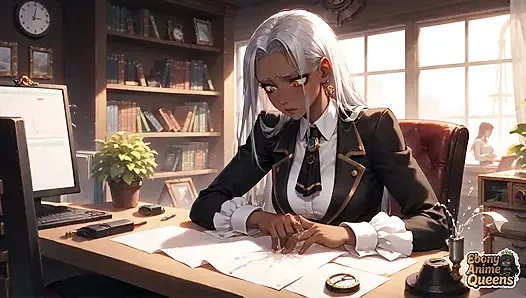 Ateşli zenci uyumu ve karanlık tatlı ofis hakimiyeti!