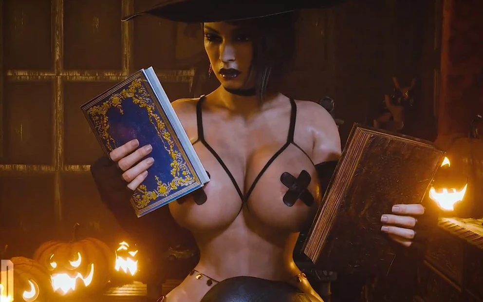 Hard3d D3d Futa возбужденная маленькая вкусная шлюшка-ведьма жаждущая огромного хуища, горячая задница уничтожена грязная киска, жестко скачет