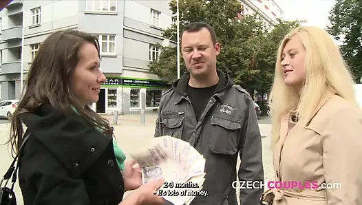 Streetside fucking with a hot Czech couple (Czech Couples)
