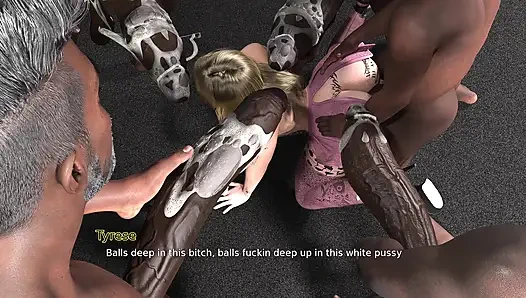 Aldatan Sürtük Sarışın Evli Kadın Bir Sürü Büyük Siyah Yarakla Grup Seks Yapıyor