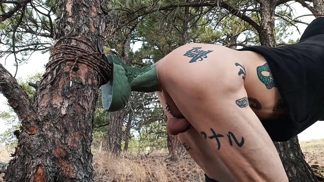 Rexxx dinozor dildo ile açık havada eğlence