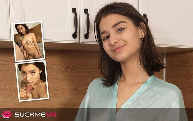 Сексуальную миниатюрную брюнетку Kaya Finch жестко имеют на кухне