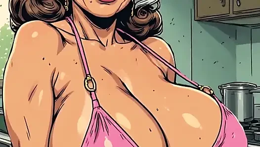Bikinili yaşlı hatunlar 3 boyutlu ai art