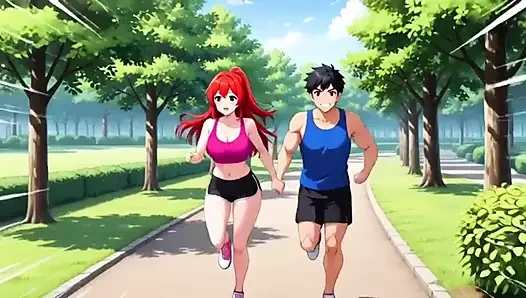 Kızıl saçlı eğleniyor
