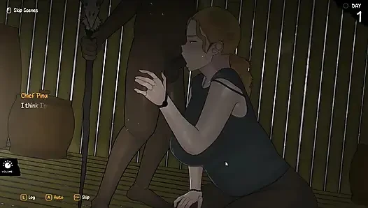 Hentai oyunu - tanrıçanın gelişi - bölüm 1 ateşli seksi sarışın kadın kabile şefi için paizuri ve yoğun sakso çekiyor