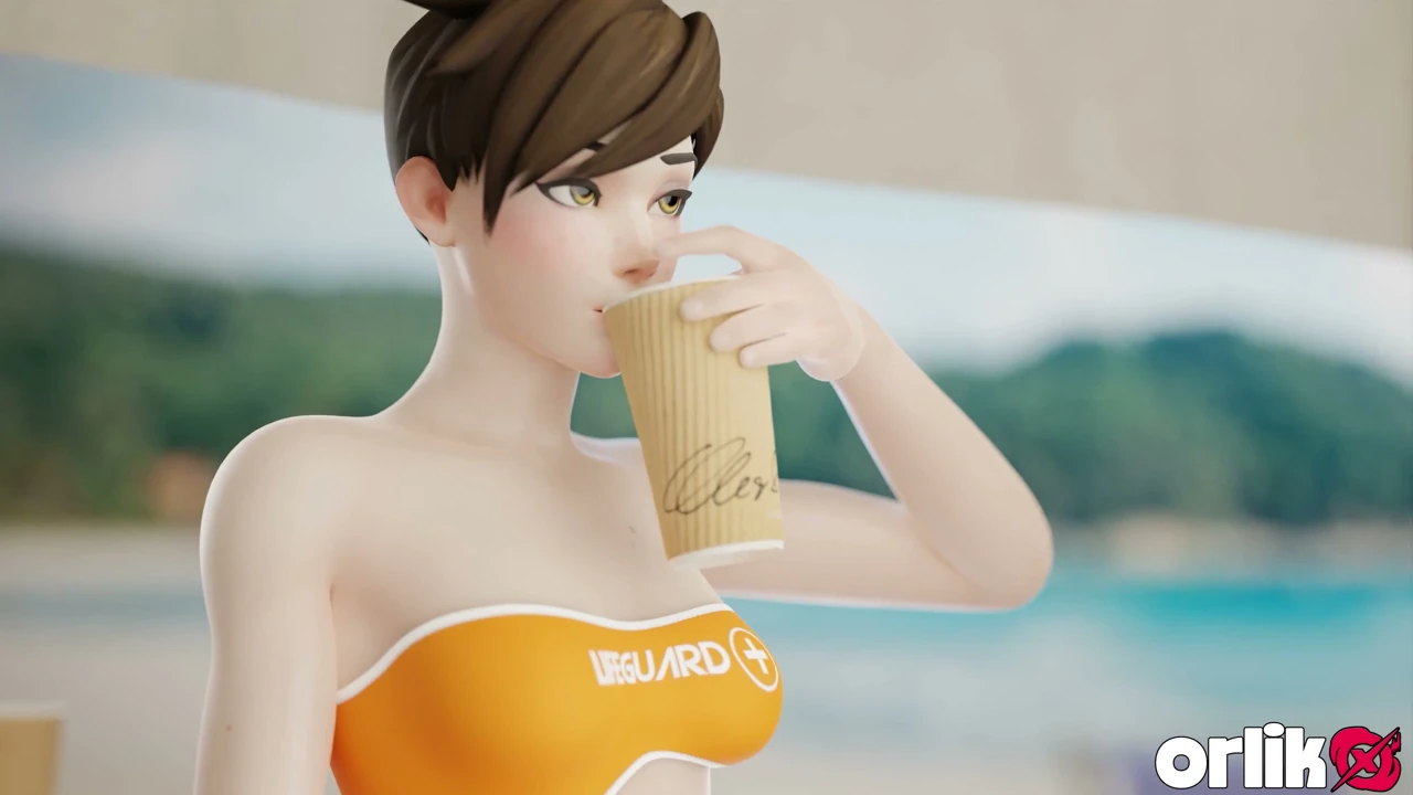 Tracer Beach Blowjob and Condom Fuck & Wild Anal Riding and Titfuck Cumshot – 3D Overwatch Animation