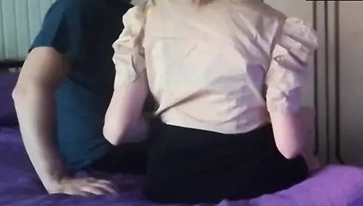 Seksi sekreter patronuyla sikişiyor ve terfi istiyor