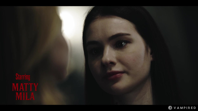 Matty Mila offers her neck to Blonde Vampire Nancy Ace - Sexy Gothic Lesbian Domination with Red Bites