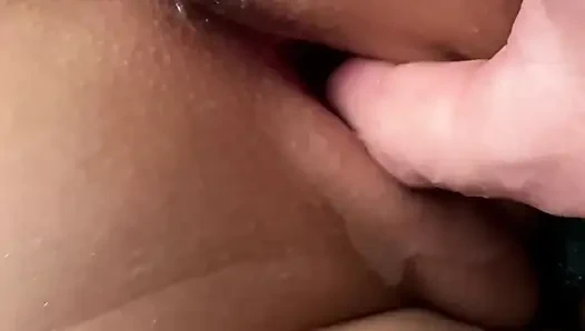 I pulled her panties aside from her big ass to fill her tight pussy with cum