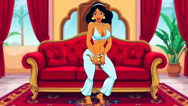 Sürtük prenses ve şehvetli bir cin bir lambayı ovuyor