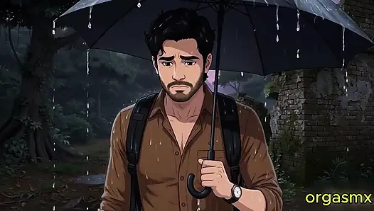 Hintli kabile köyü güzeli ormanda gezginle ateşli tutkulu gece