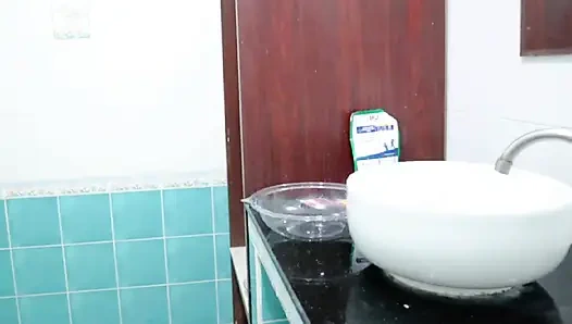 Naked Thai Student Washing School Uniform Real Thai Solo