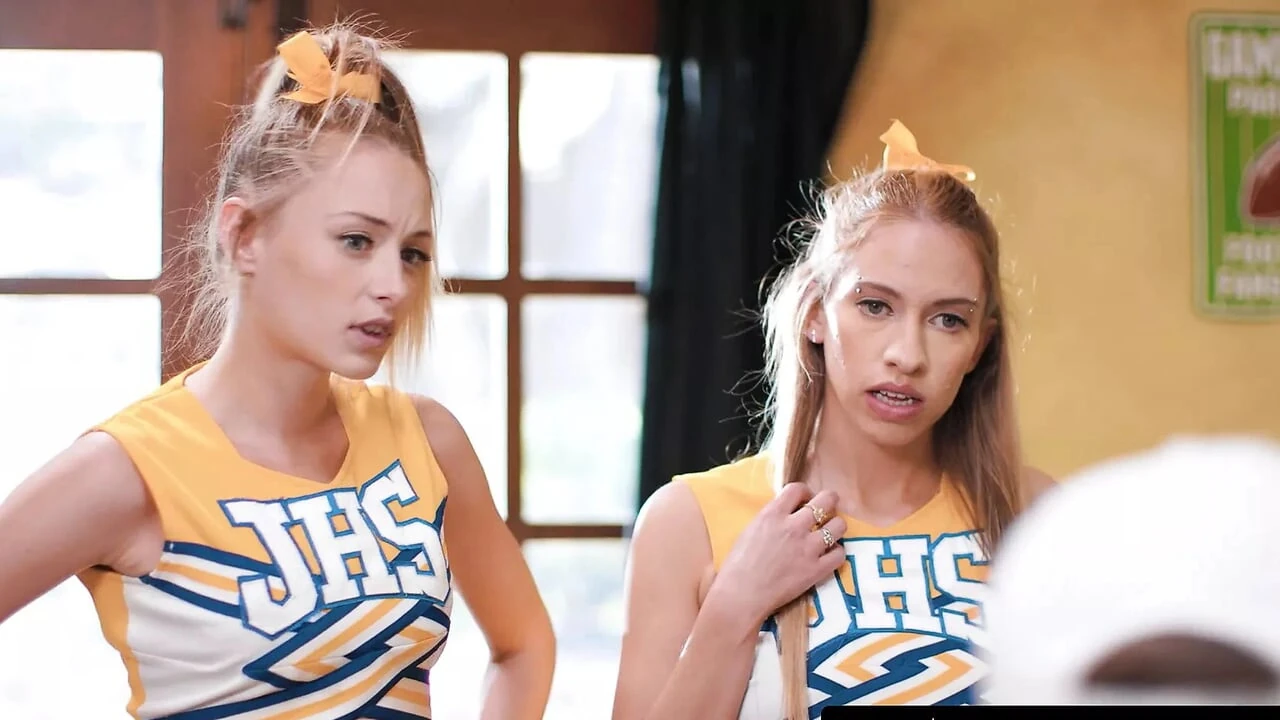 MODERN-DAY SINS - Teen Cheerleaders Kyler Quinn and Khloe Kapri CUM SWAP Their Coach's BIG LOAD!