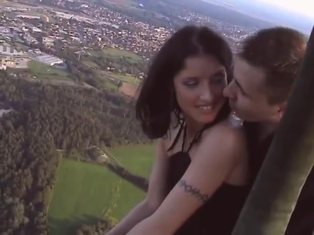 This couple cant wait to fucked high in the air in a hot air balloon