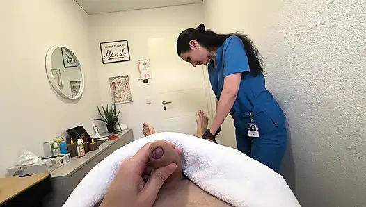 He Gets Caught Jerking During Massage