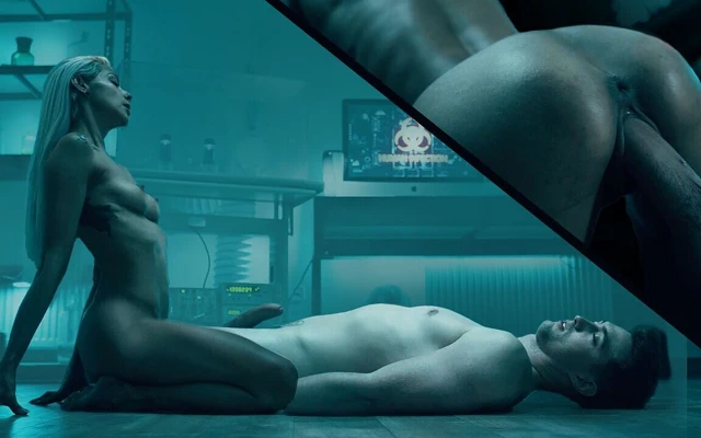 Azgın doktor onu doğurmadan önce laboratuvar partnerini sikiyor