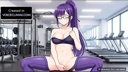 Sexy mujer de gimnasio te humilla y se ríe de los entrenamientos fallidos en el gimnasio y te da órdenes de dominatrix y instrucciones para masturbarte