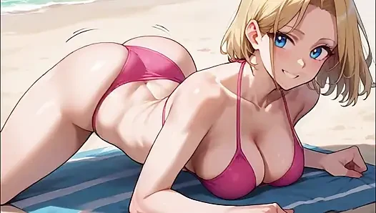 Sarışın plajda anime ai