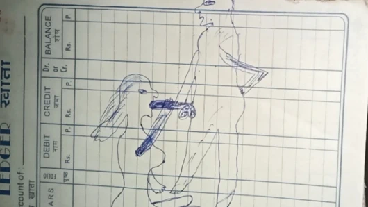 Seks yaparken kurşun kalemle yapılan gösterişli çizim