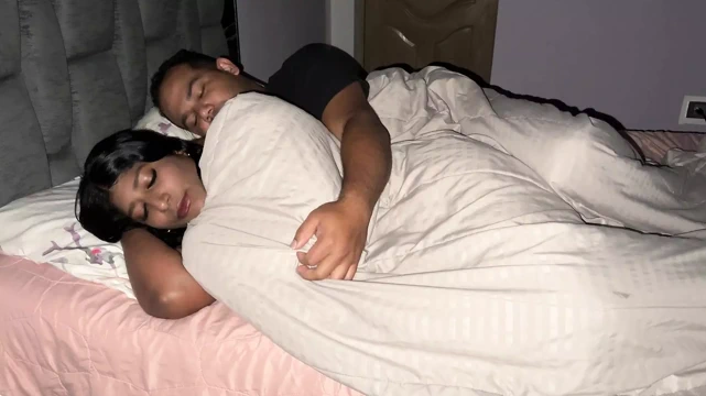 Very cold stepdaughter gets into her stepfather's bed, and he fucks her by accident thinking she was his wife