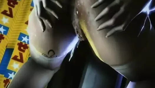 Anime seks - genç Japon kızıl saçlı genç kız bir sürü büyük sert yarakla grup seks yapıyor