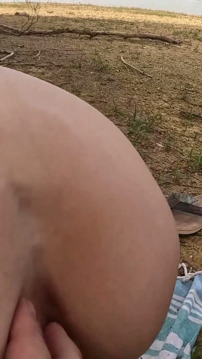 AlmaSol Vlogger at French Nudist Beach Sees a Guy Jerking Off and Sucks His Cock Until He Cums | Clip 1