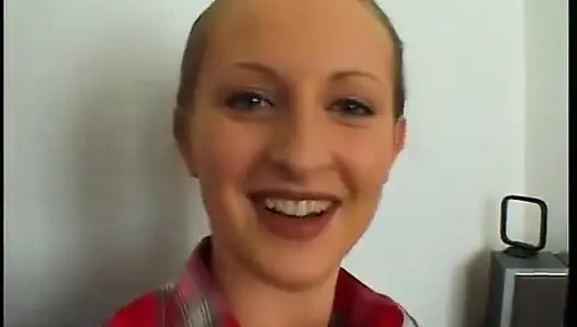 Casting blonde sweetie wearing high heels while sucking and jerking cock
