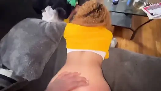 Teen Babysitter Gets Her Asshole Fuck Before Wife Comes