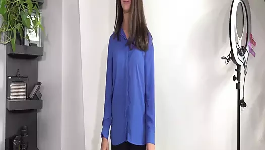 Acemi esmer sevgilim dökümde gösteriş yapıyor