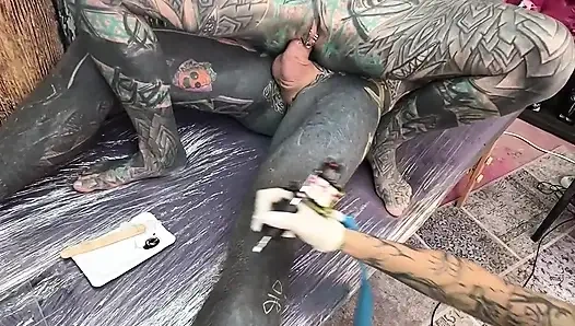 Tattooed Girl Gets Her Titties Inked Then Rides Cock & Takes Anal