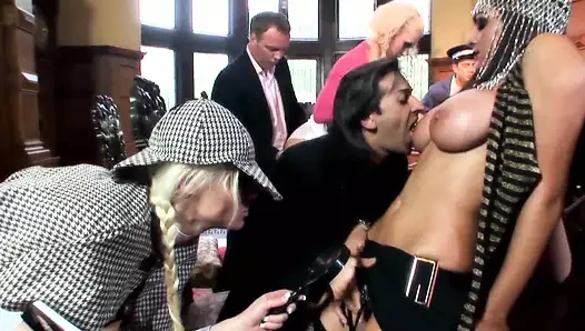 Angel Long ve Kit Lee ile grup seks sürtükler