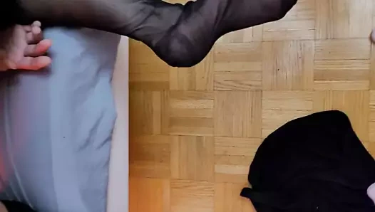 arkadan siyah rht naylon çorap mastürbasyon kapalı