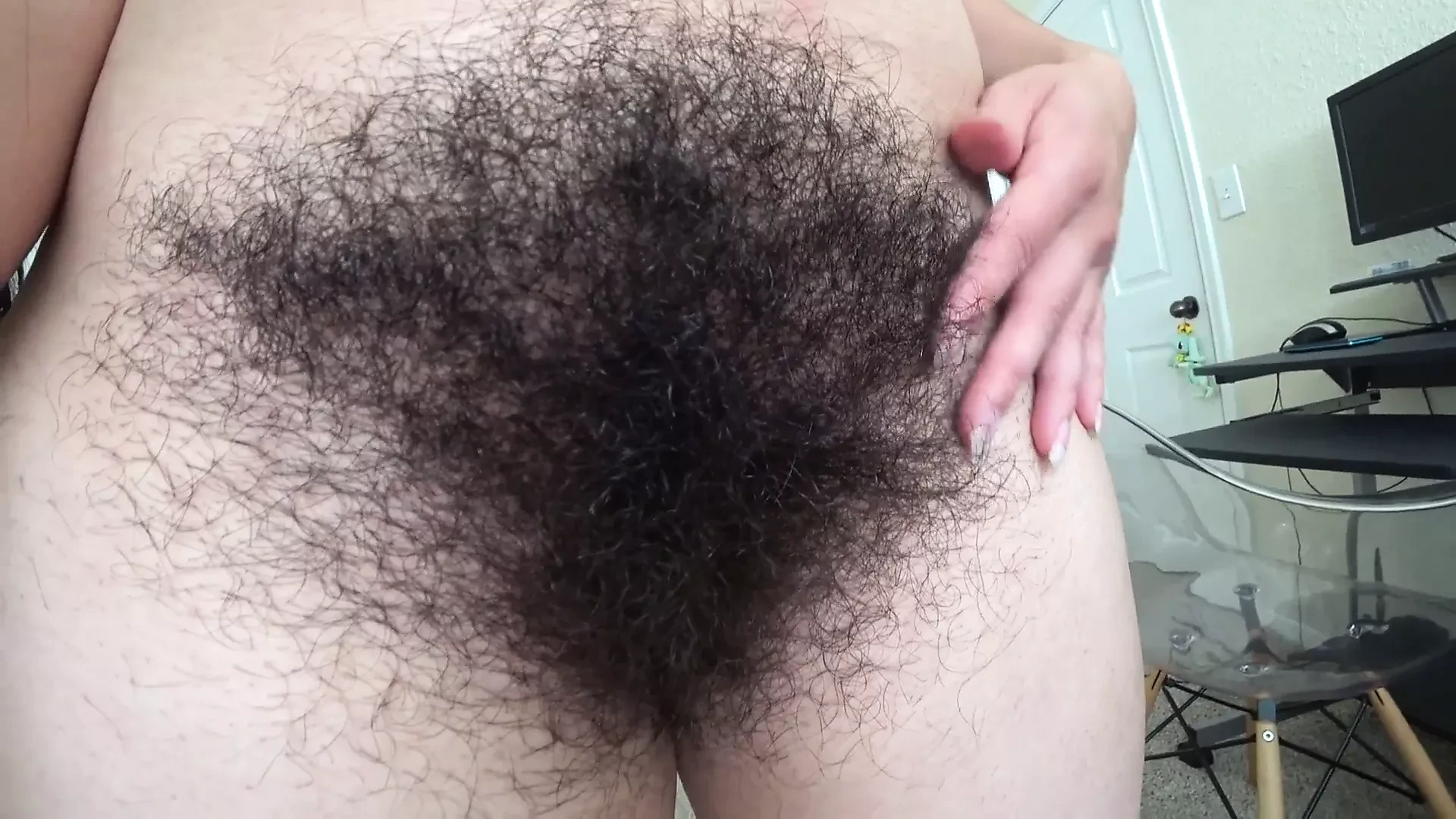 Extremely hairy girl