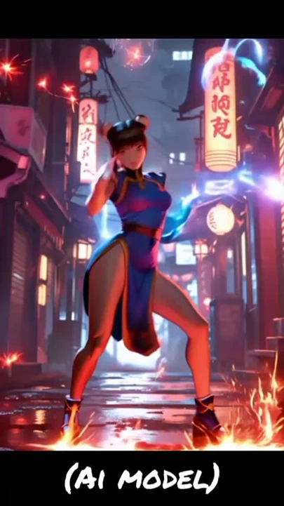 Elektrik gücüyle dans eden kız (ai modeli)